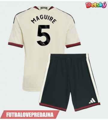 Lacne Dětský Futbalové dres Manchester United Harry Maguire #5 2026-27 Krátky Rukáv - Tretina (+ trenírky)